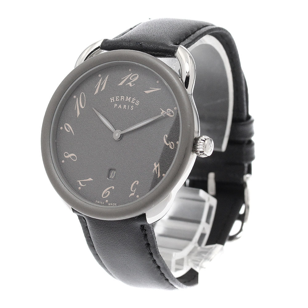 HERMES AR7Q.810a Arceau GM Date Quartz Men's Watch - Excellent Condition