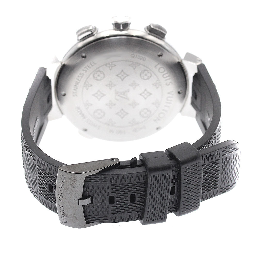 LOUIS VUITTON Q102D Tambour Regatta Chronograph Alarm Quartz Men's Watch (Good Condition)