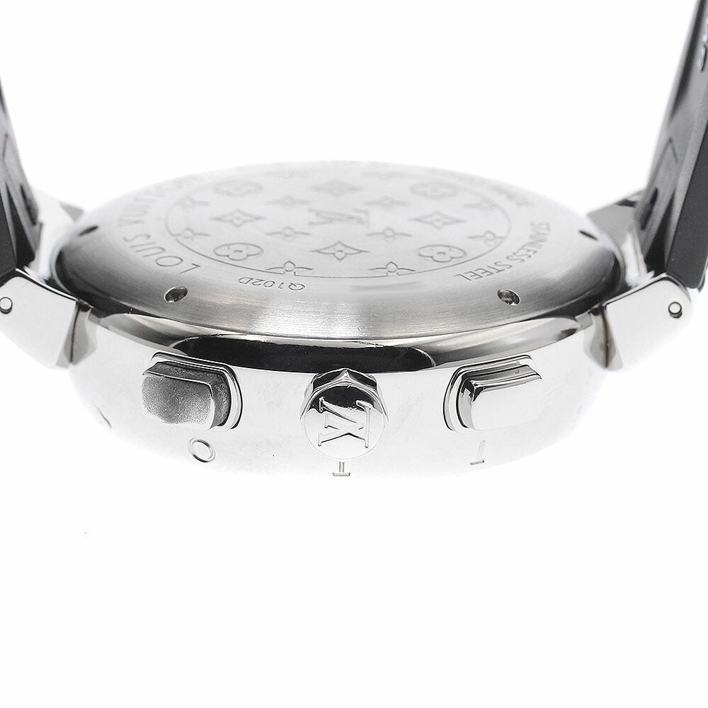 LOUIS VUITTON Q102D Tambour Regatta Chronograph Alarm Quartz Men's Watch (Good Condition)