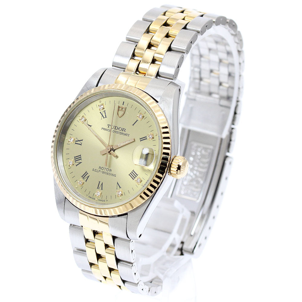 TUDOR 72033 Prince Oysterdate YG Bezel 10P Diamond Automatic Boys' Watch