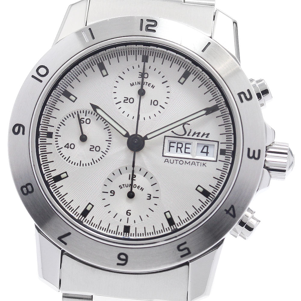 Sinn 303.SILVER.12 Chronograph Day-Date Automatic Men's Watch with Warranty Card