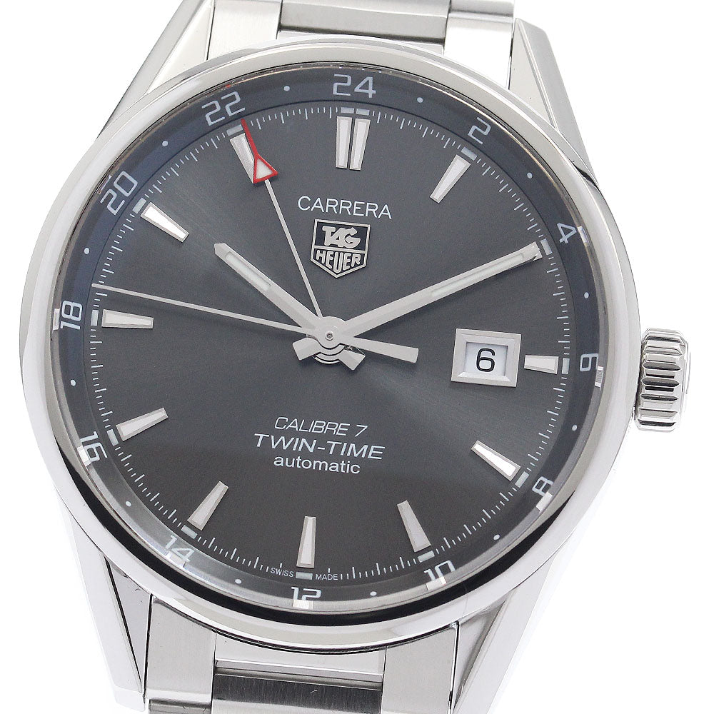 TAG Heuer WAR2012.BA0723 Carrera Twin Time Caliber 7 Date Automatic Men's Watch with Warranty