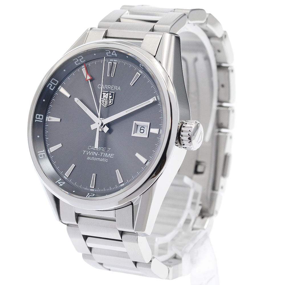 TAG Heuer WAR2012.BA0723 Carrera Twin Time Caliber 7 Date Automatic Men's Watch with Warranty