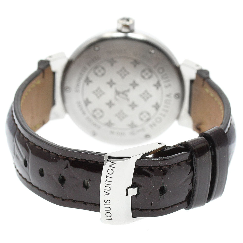 LOUIS VUITTON Q1319 Tambour Disc Amarante Diamant MM Diamond Quartz Women's Watch with Box and Warranty