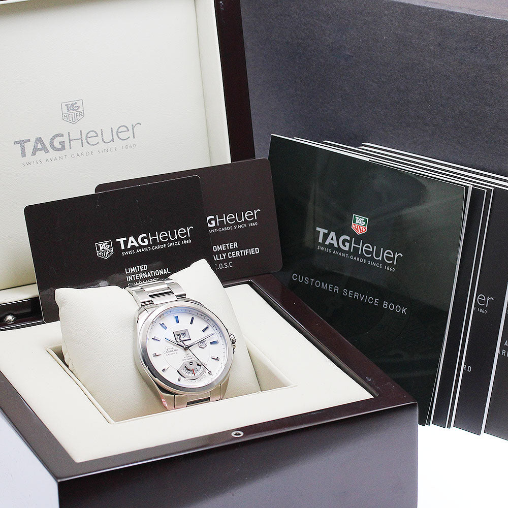 TAG Heuer WAV5112.BA0901 Grand Carrera Caliber 8 Date GMT Automatic Men's Watch with Box and Warranty Card