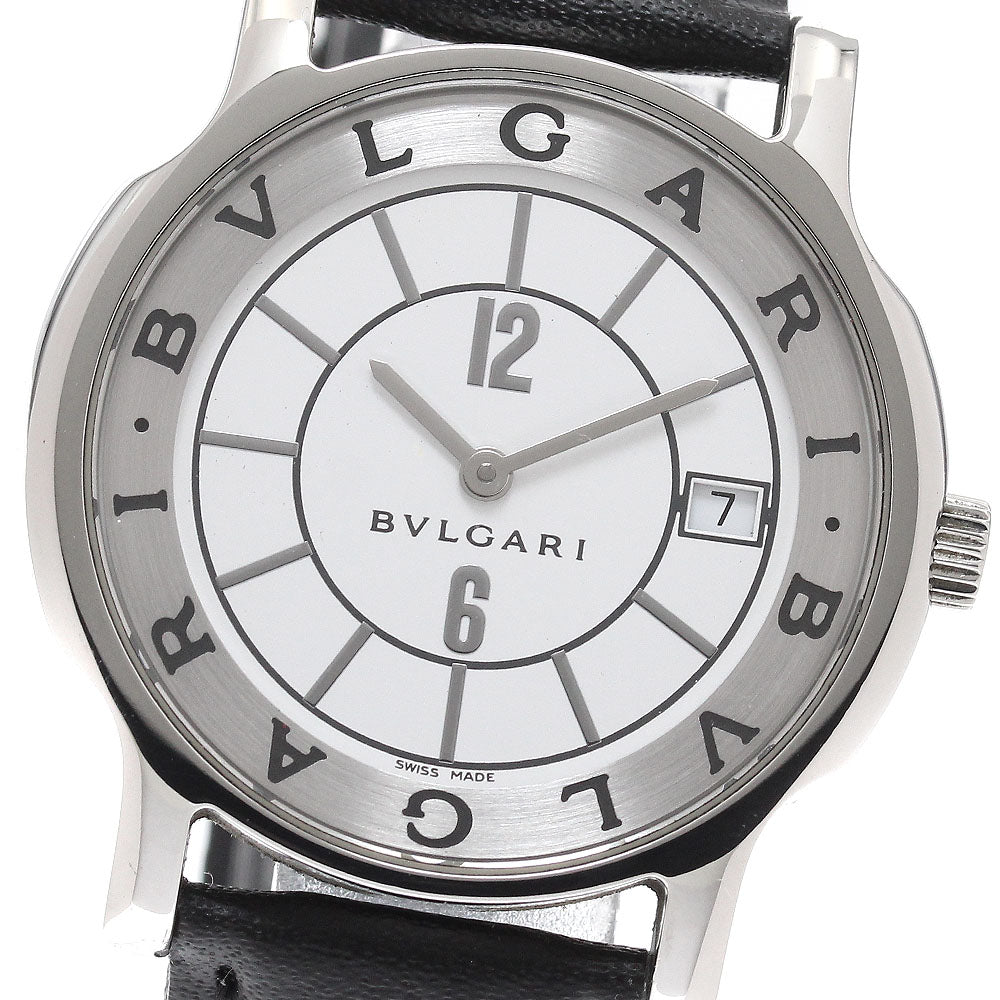 BVLGARI ST35S Solotempo Date Quartz Men's Watch Excellent Condition