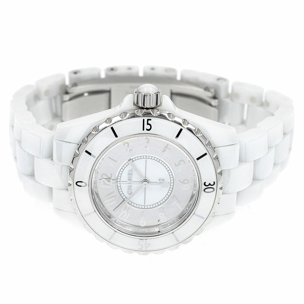 CHANEL H4861 J12 Mirror White Ceramic Quartz Women's Watch with Warranty Card