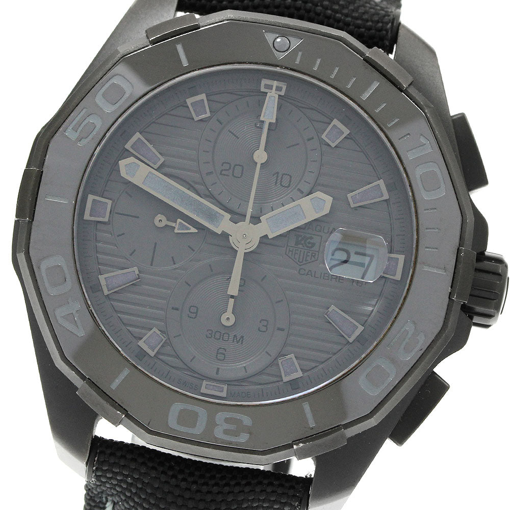 TAG Heuer CAY218B.FC6370 Aquaracer Black Phantom Caliber 16 Automatic Men's Watch Excellent Condition with Box and Warranty Card