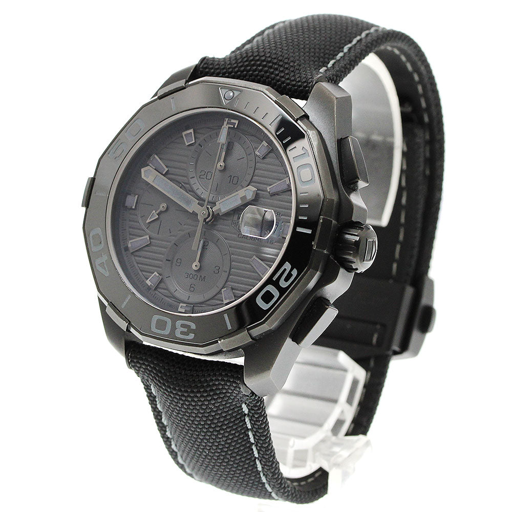 TAG Heuer CAY218B.FC6370 Aquaracer Black Phantom Caliber 16 Automatic Men's Watch Excellent Condition with Box and Warranty Card