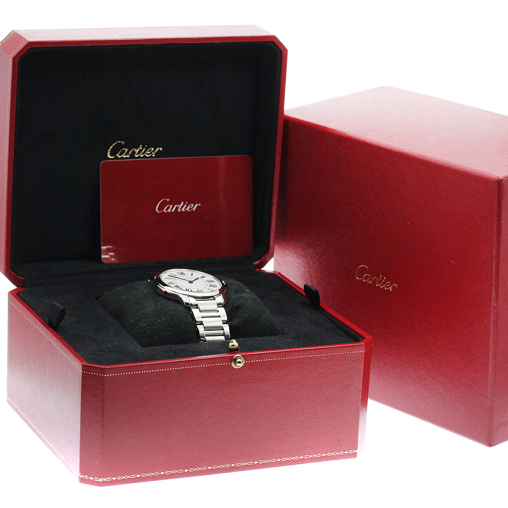 CARTIER WSRN0034 Ronde Must de 36mm Quartz Boys' Watch Excellent Condition with Box and Warranty Card
