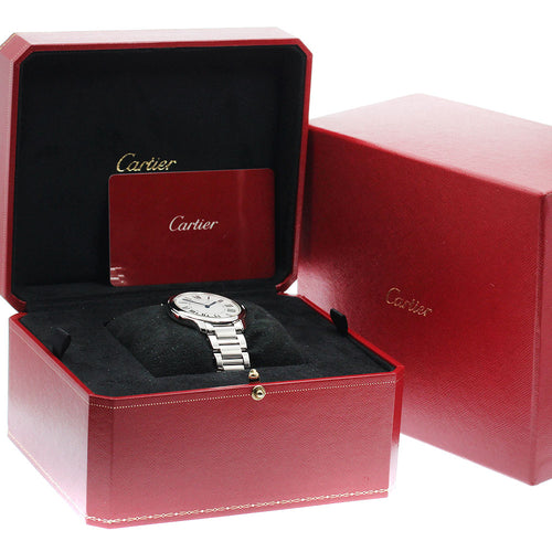CARTIER WSRN0034 Ronde Must de 36mm Quartz Boys' Watch Excellent Condition with Box and Warranty Card