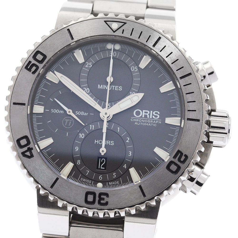ORIS 7655-72/01 674 7655 7253-07 8 26 Aquis Date Chronograph Automatic Men's Watch