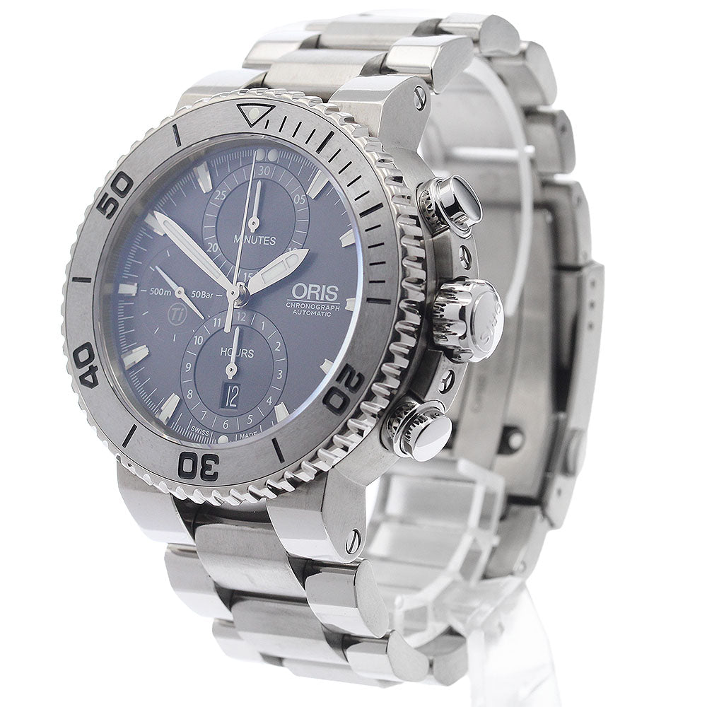 ORIS 7655-72/01 674 7655 7253-07 8 26 Aquis Date Chronograph Automatic Men's Watch