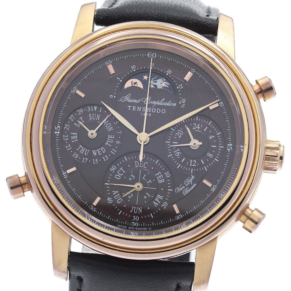 TENSHODO 6771-T012779 Grand Complication Moon Phase Triple Calendar Quartz Men's Watch