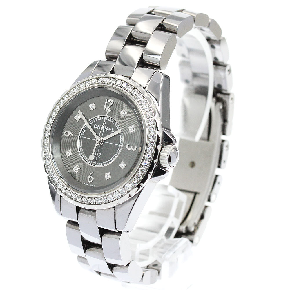 CHANEL H2565 J12 Chromatic Diamond Bezel 8P Quartz Ladies Watch (Good Condition)