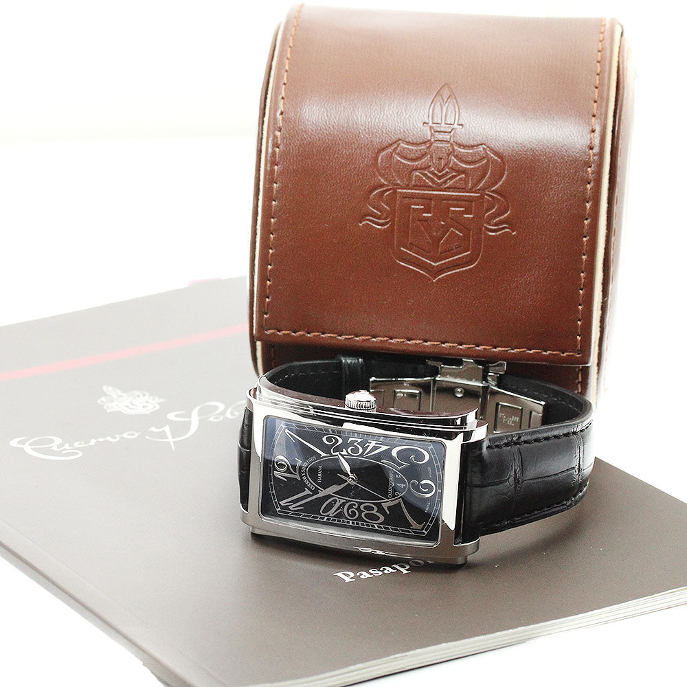 CUERVO Y SOBRINOS A1012 Havana Prominente Date Automatic Men's Watch with Warranty Card