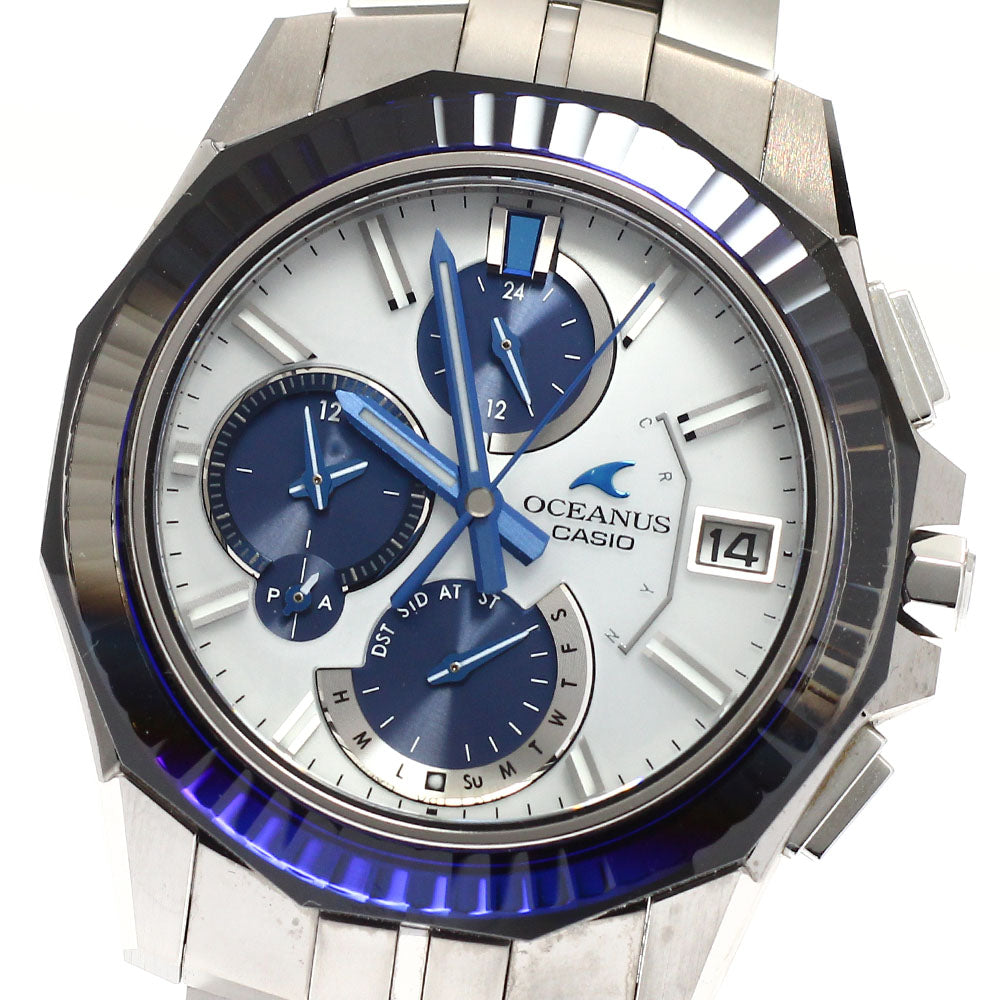 CASIO OCW-S6000PB-7AJR Oceanus CASIO WATCH Partner Shop Model Day-Date Solar Radio-Controlled Men's Watch Excellent Condition with Inner Box