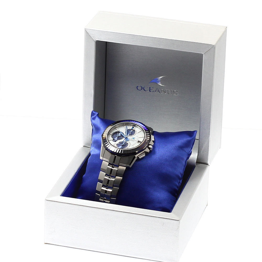 CASIO OCW-S6000PB-7AJR Oceanus CASIO WATCH Partner Shop Model Day-Date Solar Radio-Controlled Men's Watch Excellent Condition with Inner Box