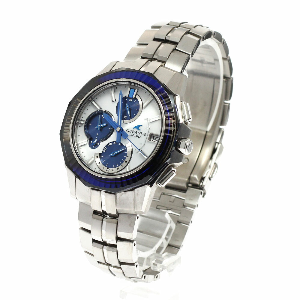 CASIO OCW-S6000PB-7AJR Oceanus CASIO WATCH Partner Shop Model Day-Date Solar Radio-Controlled Men's Watch Excellent Condition with Inner Box
