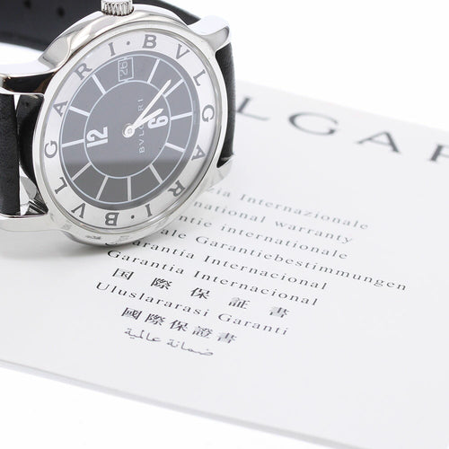 BVLGARI ST35S Solo Tempo Date Quartz Men's Watch with Warranty