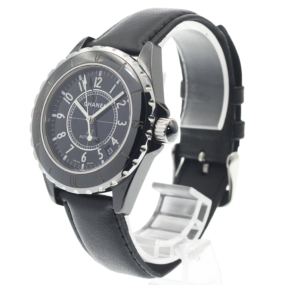 CHANEL H0683 J12 38MM Black Ceramic Date Automatic Men's Watch (Good Condition)