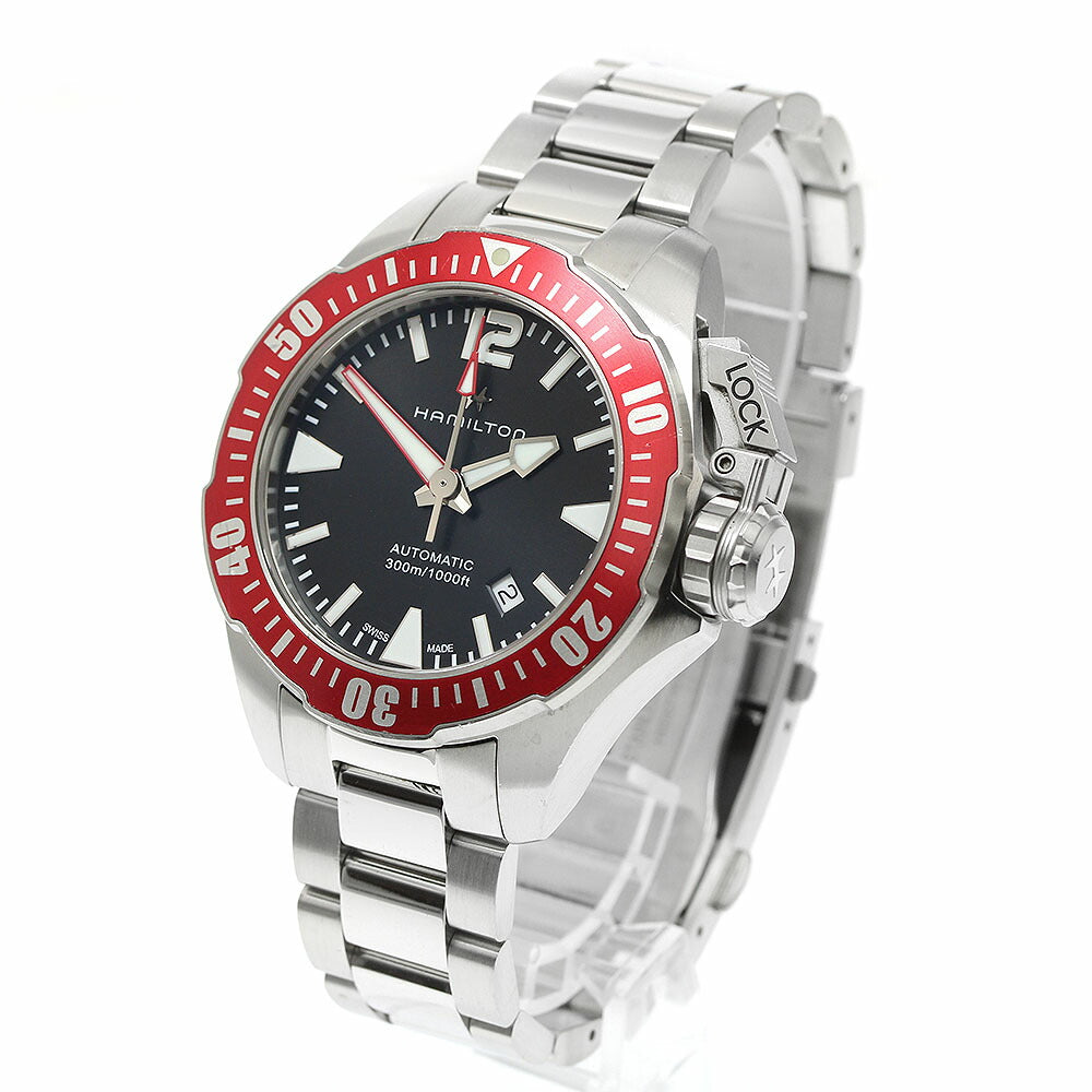 HAMILTON H777250/H77725135 Khaki Navy Open Water Frogman Date Automatic Men's Watch with Box and Warranty