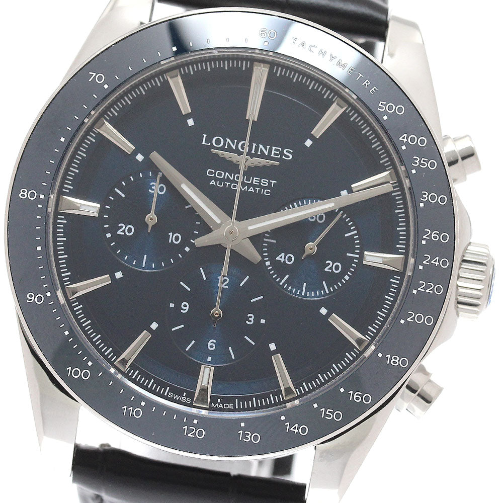 LONGINES L3.835.4 Conquest Chronograph Automatic Men's Watch Excellent Condition with Box and Warranty Card