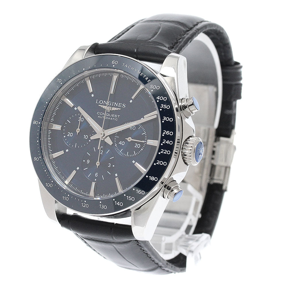 LONGINES L3.835.4 Conquest Chronograph Automatic Men's Watch Excellent Condition with Box and Warranty Card