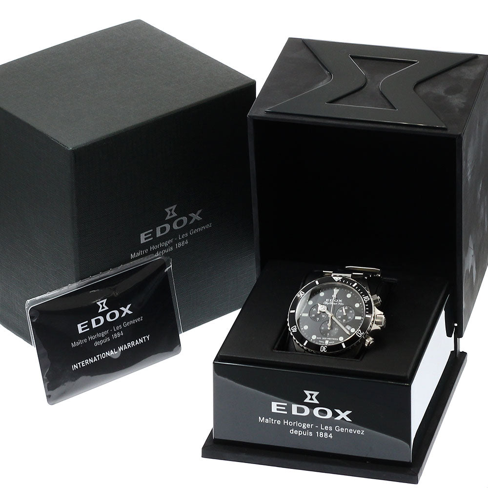 EDOX 10238-3NM-NI Skydiver Date Chronograph Quartz Men's Watch Excellent Condition with Box and Warranty Card