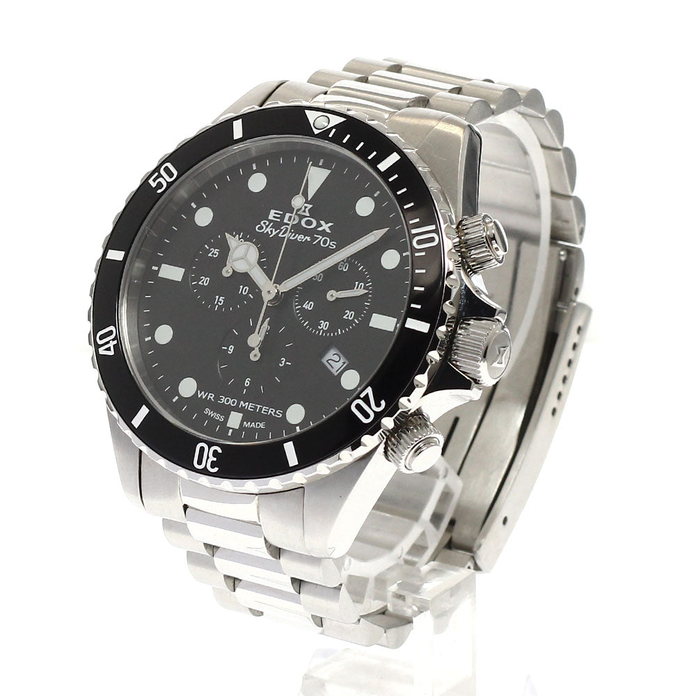 EDOX 10238-3NM-NI Skydiver Date Chronograph Quartz Men's Watch Excellent Condition with Box and Warranty Card