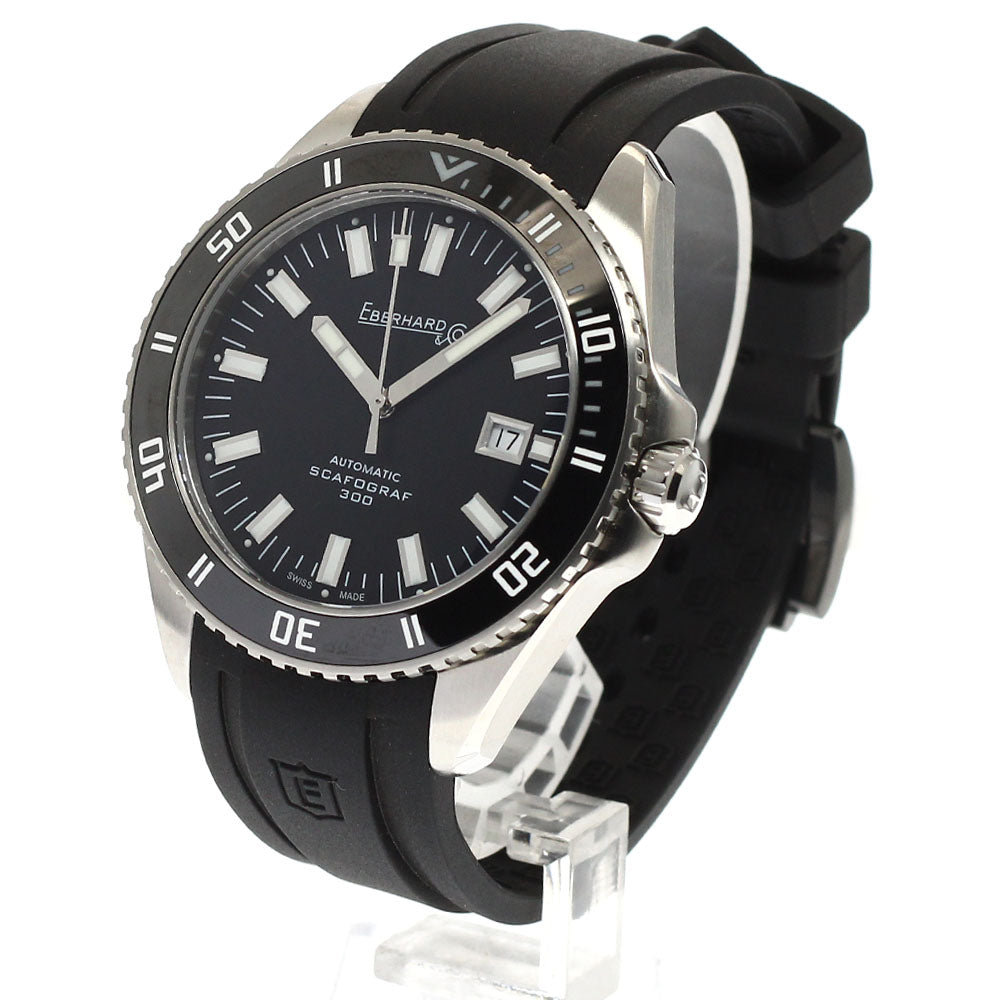 EBERHARD 41034.04CU Scapograph 300 Date Automatic Men's Watch Excellent Condition with Warranty Card