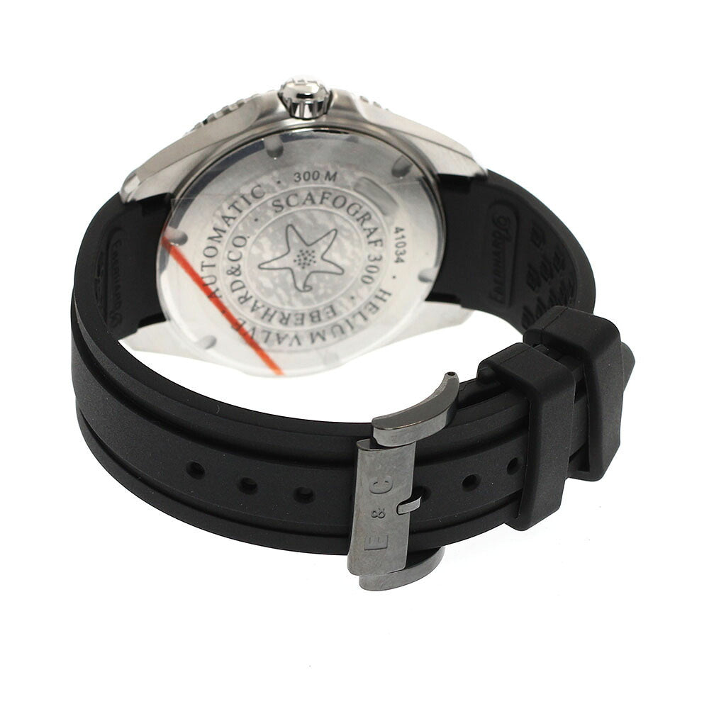 EBERHARD 41034.04CU Scapograph 300 Date Automatic Men's Watch Excellent Condition with Warranty Card