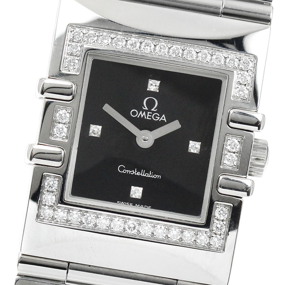 OMEGA 1528.46 Constellation Carre Quadra 4P Diamond Bezel Quartz Ladies
