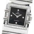 OMEGA 1528.46 Constellation Carre Quadra 4P Diamond Bezel Quartz Ladies