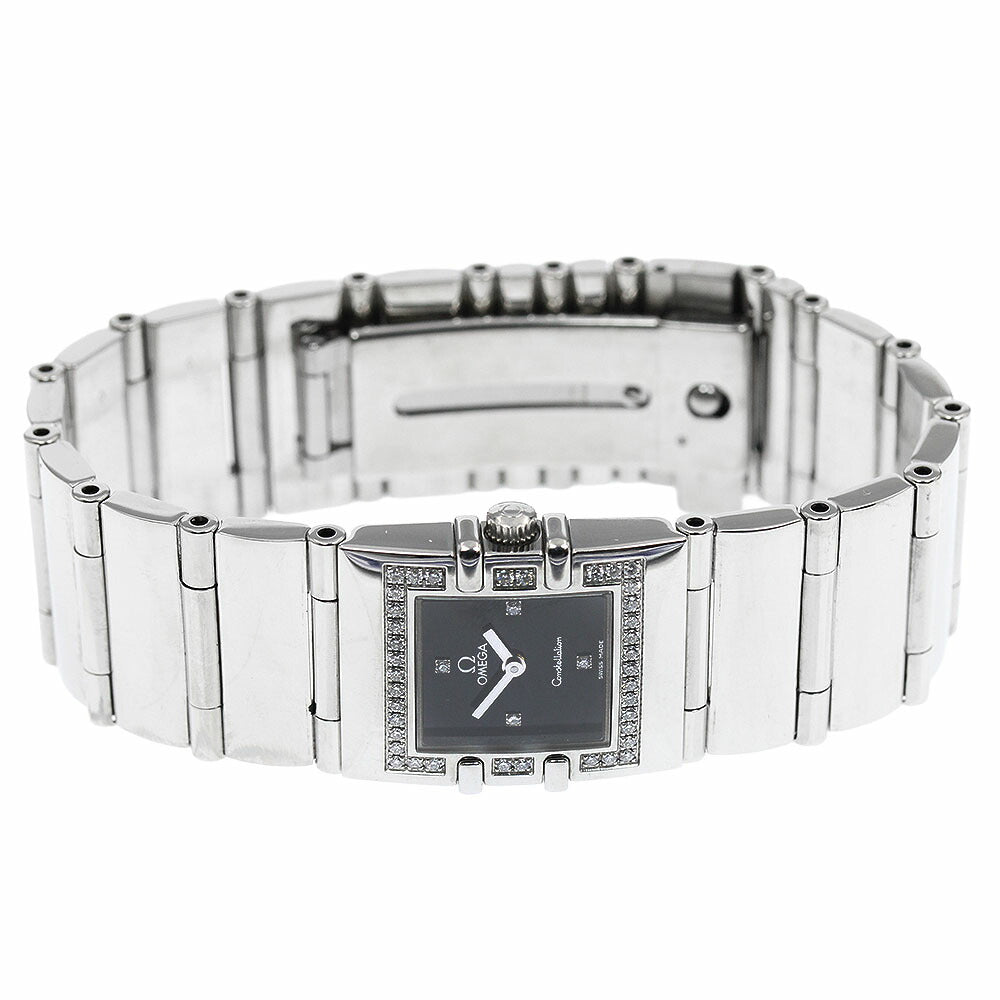 OMEGA 1528.46 Constellation Carre Quadra 4P Diamond Bezel Quartz Ladies