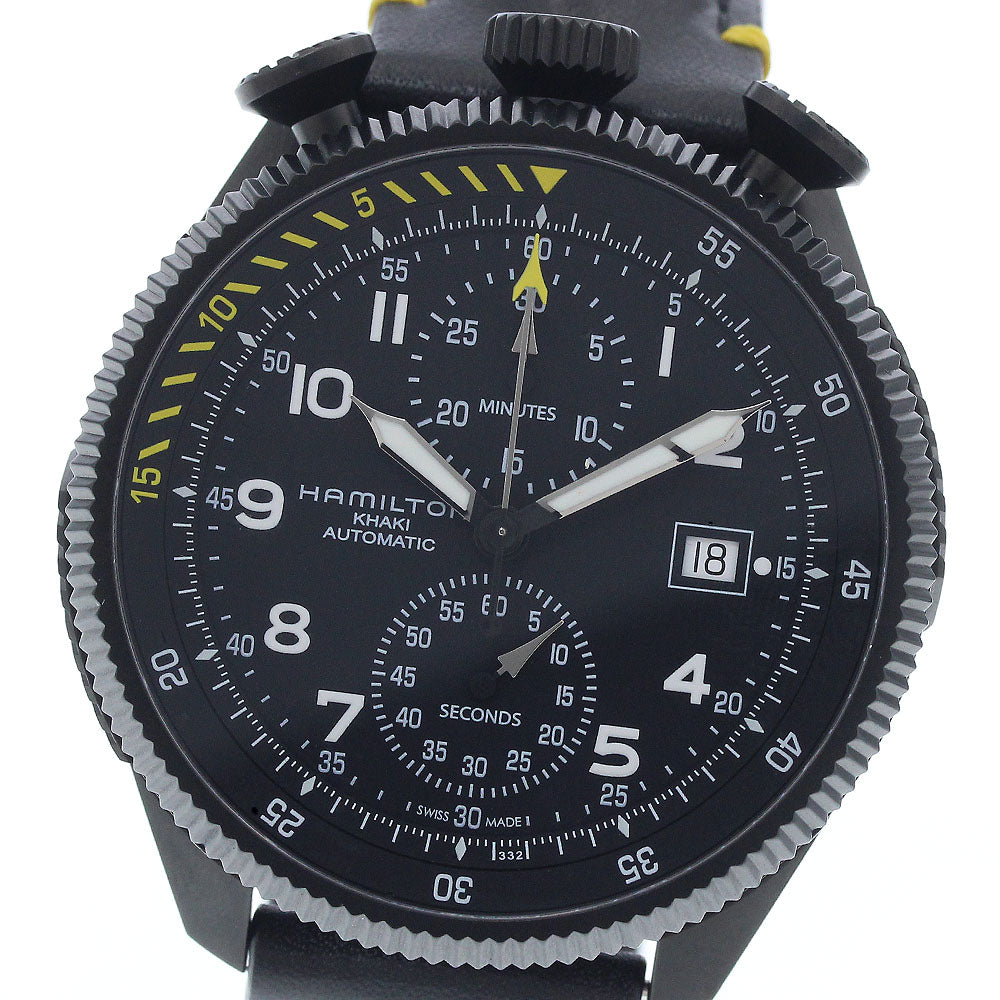 HAMILTON H76786733/H767860 Khaki Aviation Takeoff Chronograph Automatic Men's Watch Excellent Condition with Box and Warranty Card