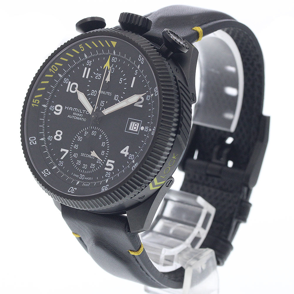HAMILTON H76786733/H767860 Khaki Aviation Takeoff Chronograph Automatic Men's Watch Excellent Condition with Box and Warranty Card