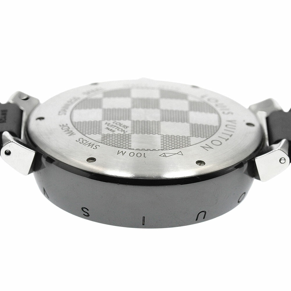 LOUIS VUITTON Q113I Tambour in Black GMT Automatic Men's Watch with Box and Warranty Card