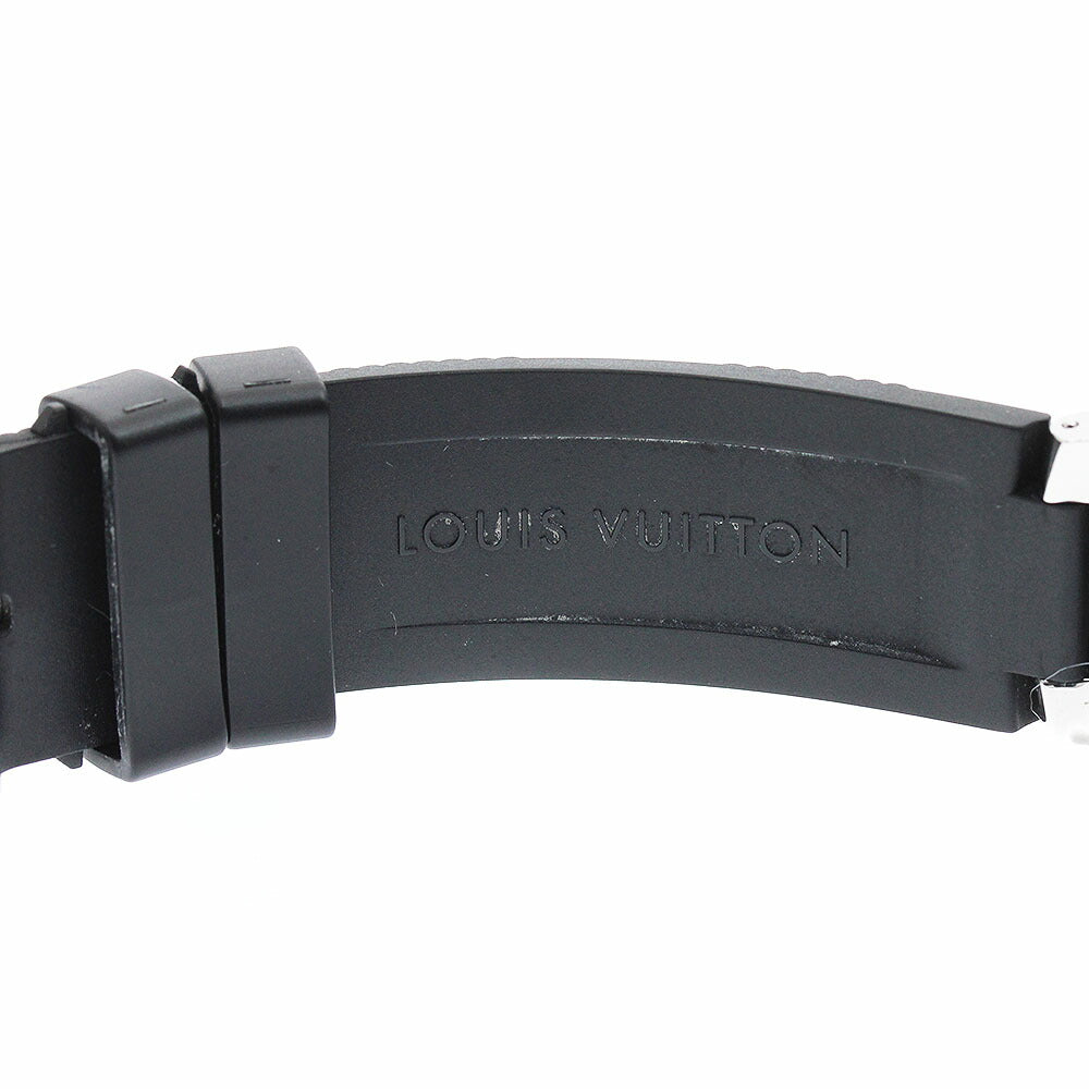 LOUIS VUITTON Q113I Tambour in Black GMT Automatic Men's Watch with Box and Warranty Card