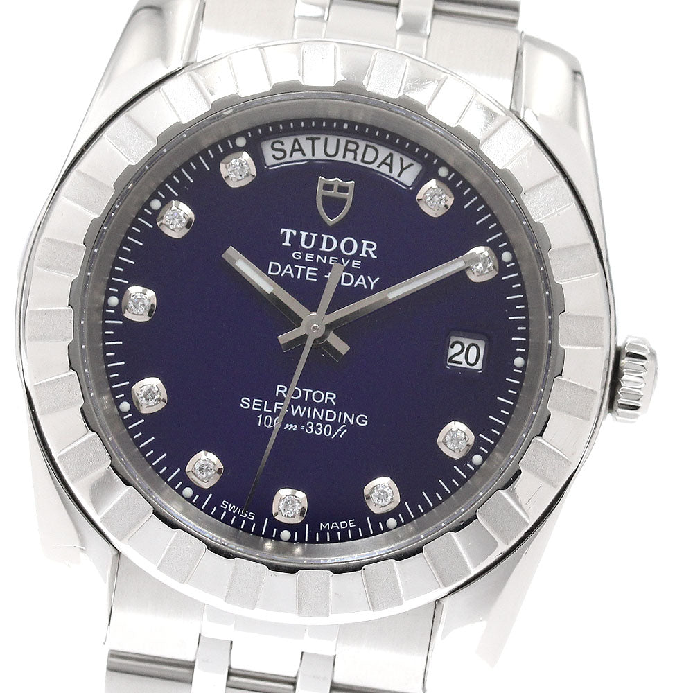 TUDOR 23010 Classic Date-Day 10-Diamond Automatic Men's Watch with Warranty