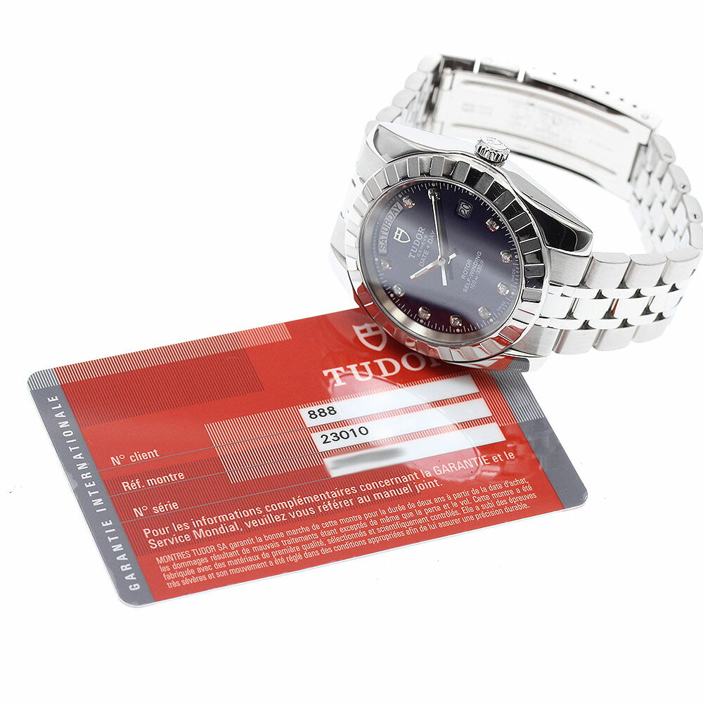 TUDOR 23010 Classic Date-Day 10-Diamond Automatic Men's Watch with Warranty