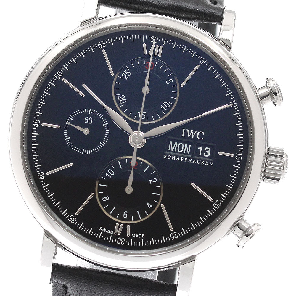 IWC SCHAFFHAUSEN IW391029 Portofino Chronograph Day-Date Automatic Men's Watch Excellent Condition with Warranty.