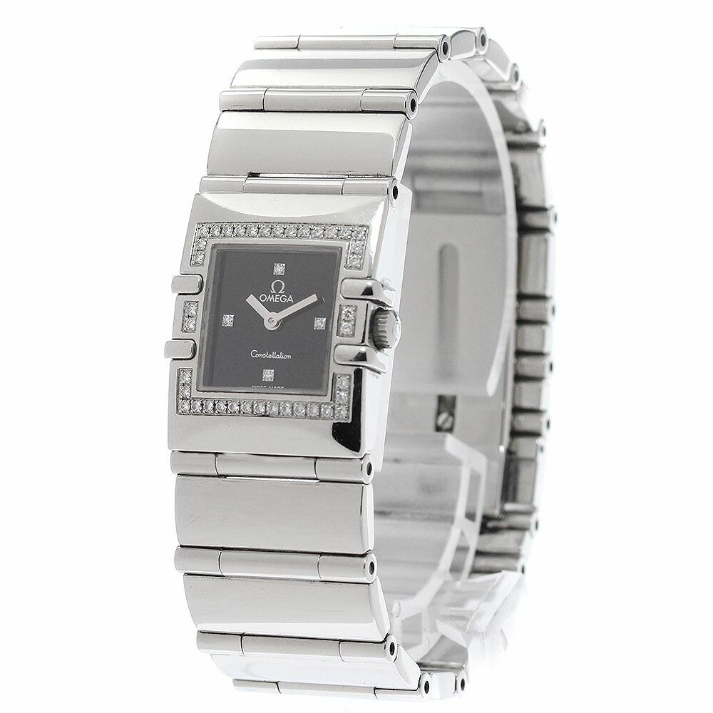OMEGA 1528.46 Constellation Carre Quadra 4P Diamond Bezel Quartz Ladies