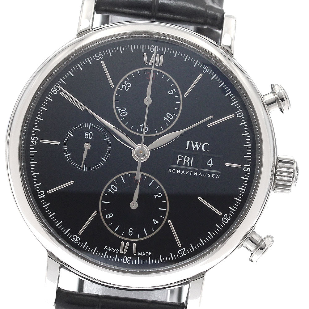 IWC SCHAFFHAUSEN IW391008 Portofino Day-Date Chronograph Automatic Men's Watch (Good Condition)