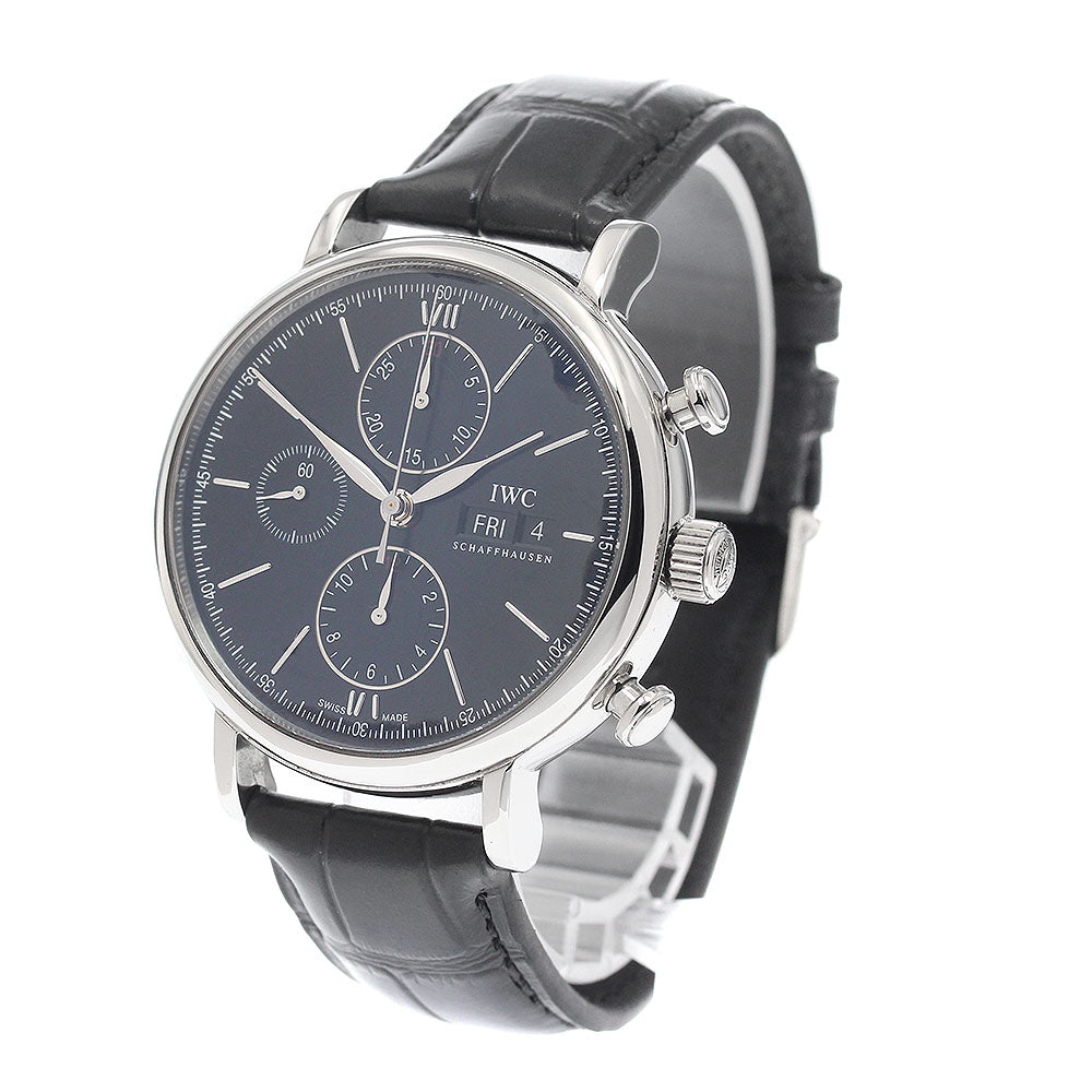 IWC SCHAFFHAUSEN IW391008 Portofino Day-Date Chronograph Automatic Men's Watch (Good Condition)