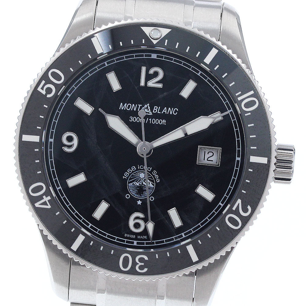 MONTBLANC MB129371/7578 Ice Sea Date Automatic Men's Watch Excellent Condition with Box and Warranty Card
