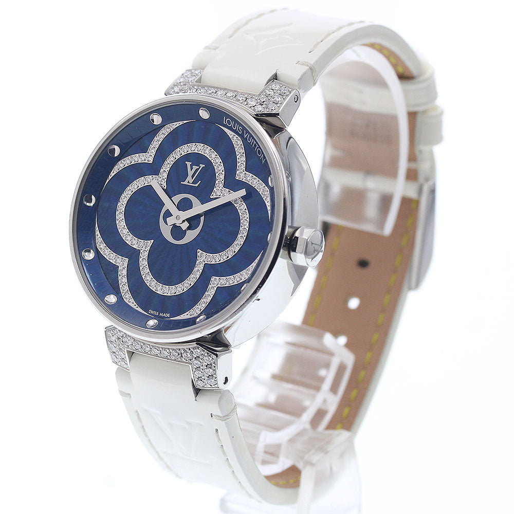 LOUIS VUITTON QA095 Tambour Moon Divine Diamond Quartz Women's Watch Excellent Condition with Box and Warranty.