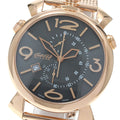 GaGa MILANO 5098.02BR Thin Chrono Date Quartz Men's Watch Excellent Condition with Box and Warranty Card.