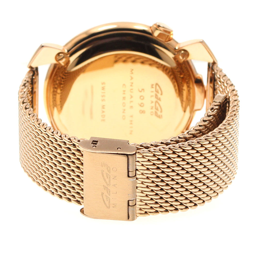 GaGa MILANO 5098.02BR Thin Chrono Date Quartz Men's Watch Excellent Condition with Box and Warranty Card.