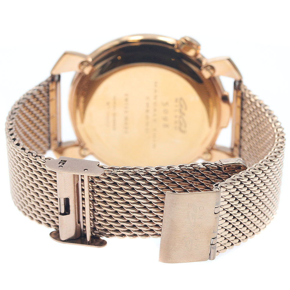 GaGa MILANO 5098.02BR Thin Chrono Date Quartz Men's Watch Excellent Condition with Box and Warranty Card